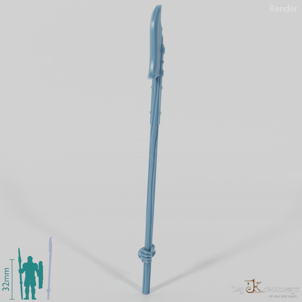 Menschen-Stangenwaffe A, hinten gegriffen mit Hand (Gonthan)