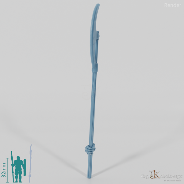 Menschen-Stangenwaffe B, hinten gegriffen mit Hand (Gonthan)