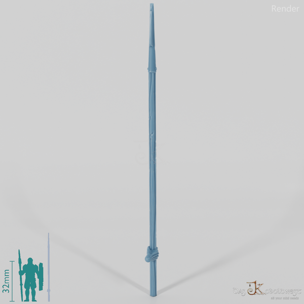 Geister-Stangenwaffe C, hinten gegriffen mit Hand