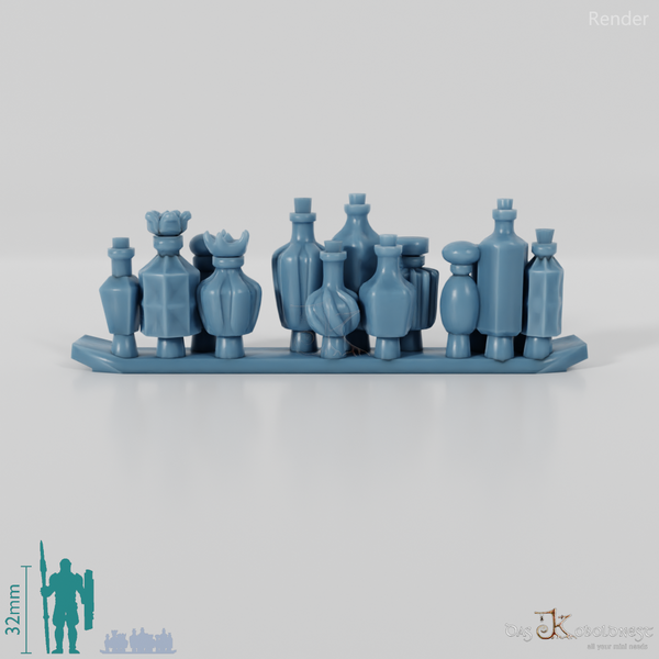 Flasche - Gruppe verzierter Trankflaschen 4