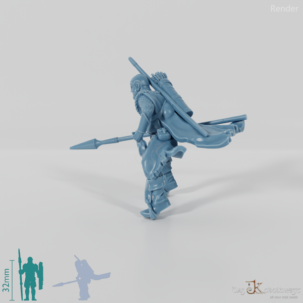 Grauer Waldläufer mit Speer (Beritten)