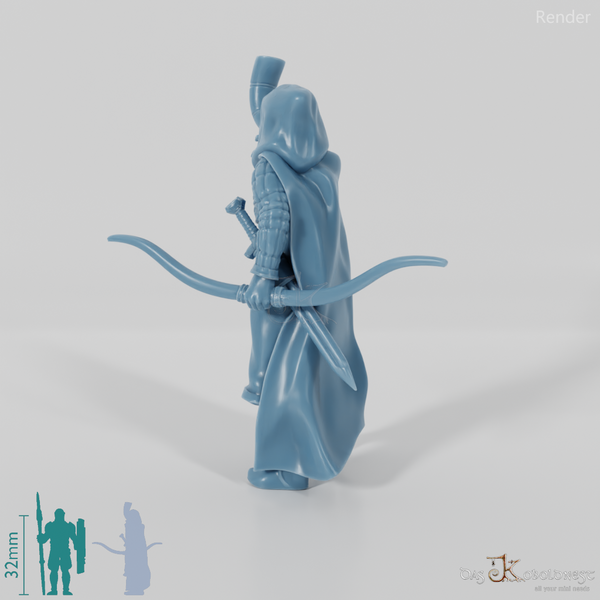 Bogenschützin der Pferdeherren mit Signalhorn