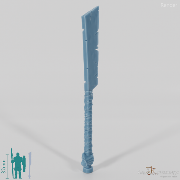 Halbork-Schlachtbeil mit Hand (Zweihändig)