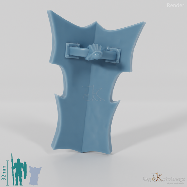 Halbork-Turmschild mit Hand (von oben gegriffen)