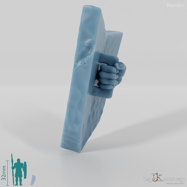 Halbork-Schild A mit Hand