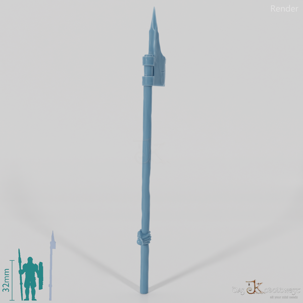 Halbork-Hellebarde mit Hand (Zweihändig)