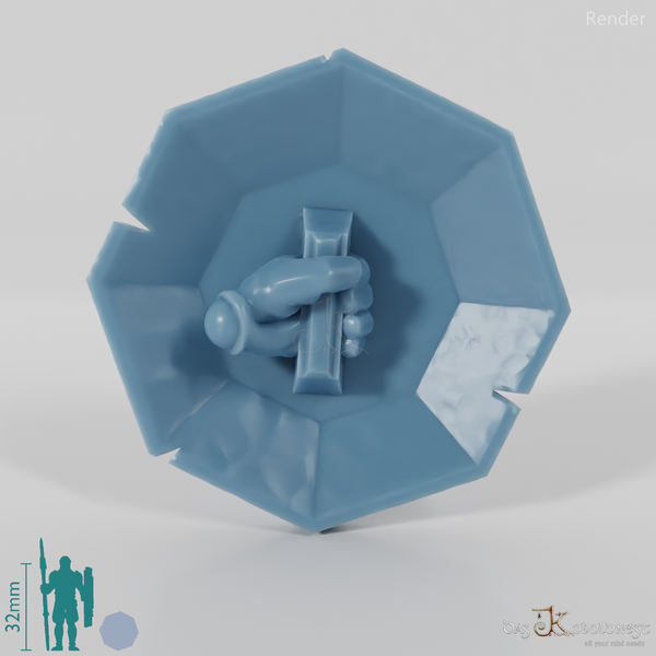 Zwergischer Achteckschild B mit Hand