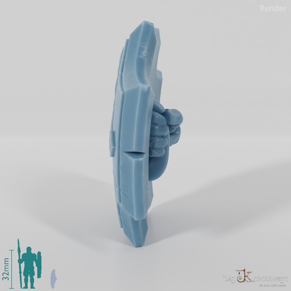 Zwergischer Viereckschild mit Hand