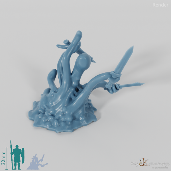 Kleines Schleimmonster mit Waffe 03