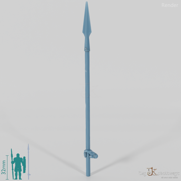 Reitervolk-Speer 1 mit Hand, hinten gegriffen