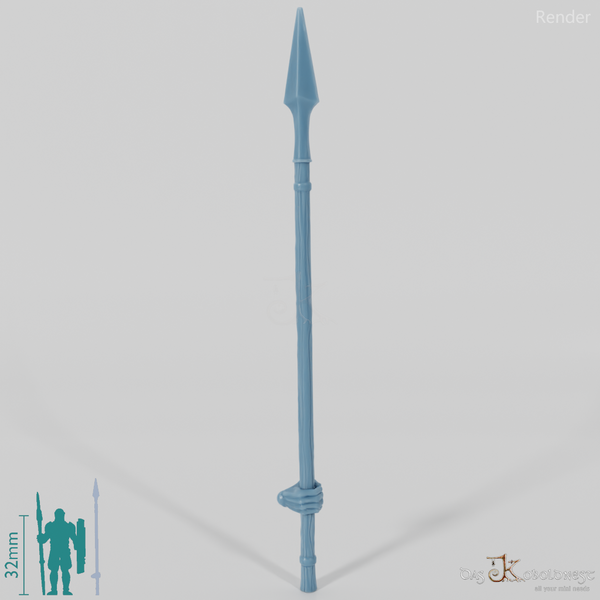 Menschen-Speer A, hinten gegriffen mit Hand (Gonthan)