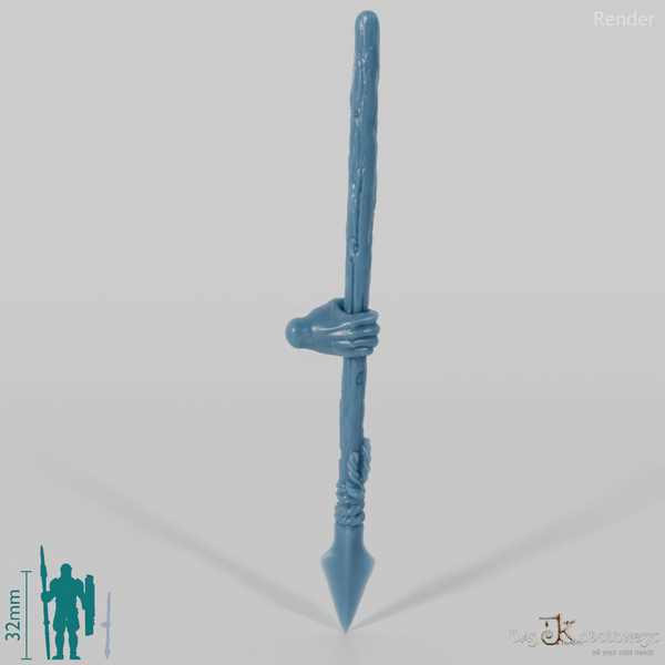 Halbling-Speer B mit Hand (Gesenkt)