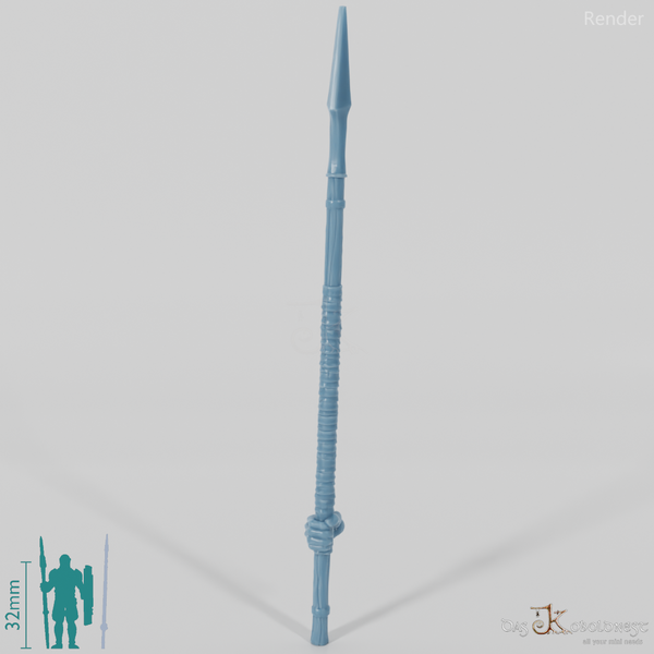 Menschen-Speer B, hinten gegriffen mit Hand (Gonthan)