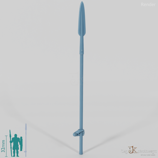 Reitervolk-Speer 3 mit Hand, hinten gegriffen