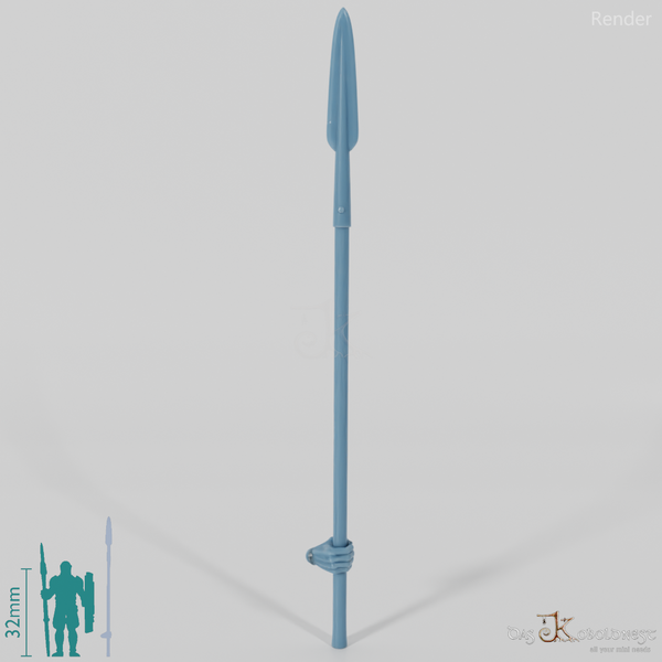 Reitervolk-Speer 3 mit Hand, hinten gegriffen