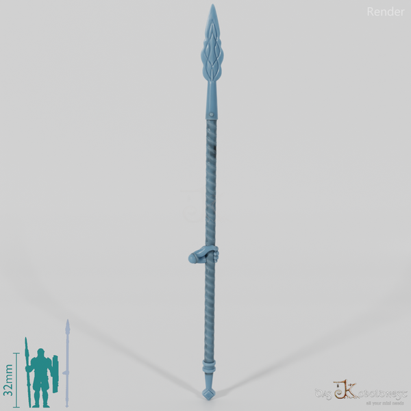 Reitervolk-Speer, Verziert 1 mit Hand (Aufrecht)