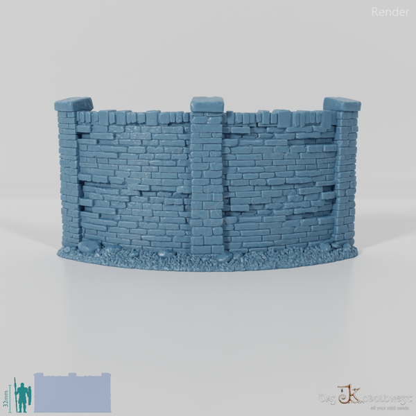 Steinerne Friedhofsmauer B1 - Rund