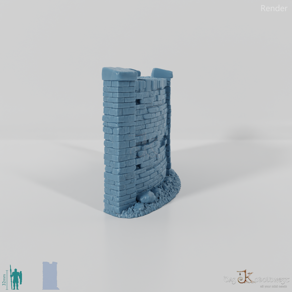 Steinerne Friedhofsmauer B1 - Rund