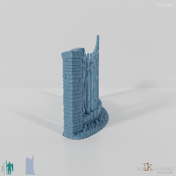 Zaun - Eiserner Friedhofszaun C0 - Rund