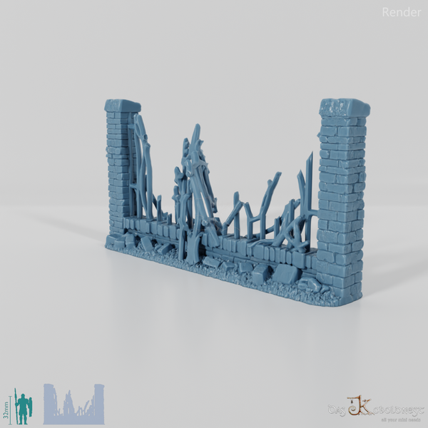 Zaun - Eiserner Friedhofszaun C0 - Zerstört
