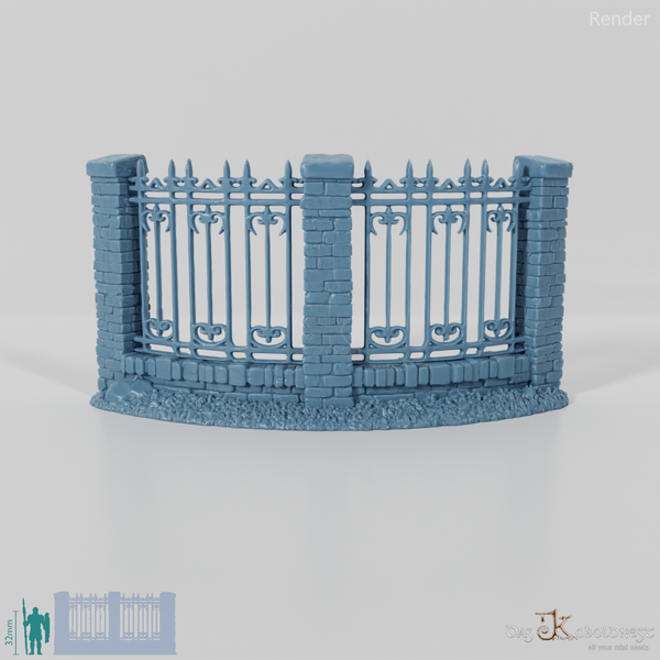 Zaun - Eiserner Friedhofszaun A1 - Rund