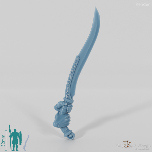 Elfenschwert - Elegantes Zweihandschwert mit Händen C