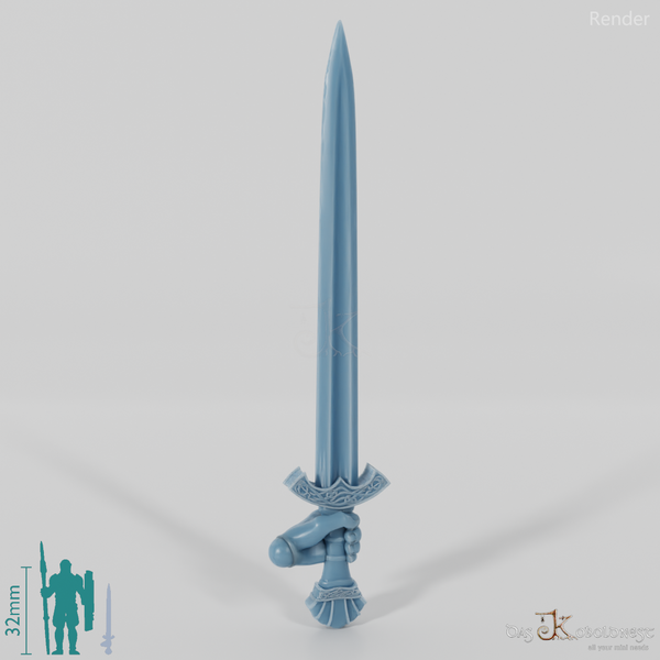 Reitervolk-Schwert, Verziert 2 mit Hand