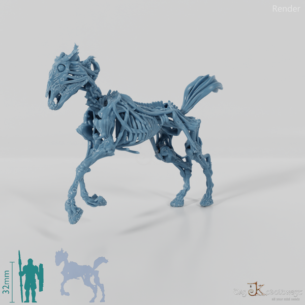 Springendes Skelettpferd