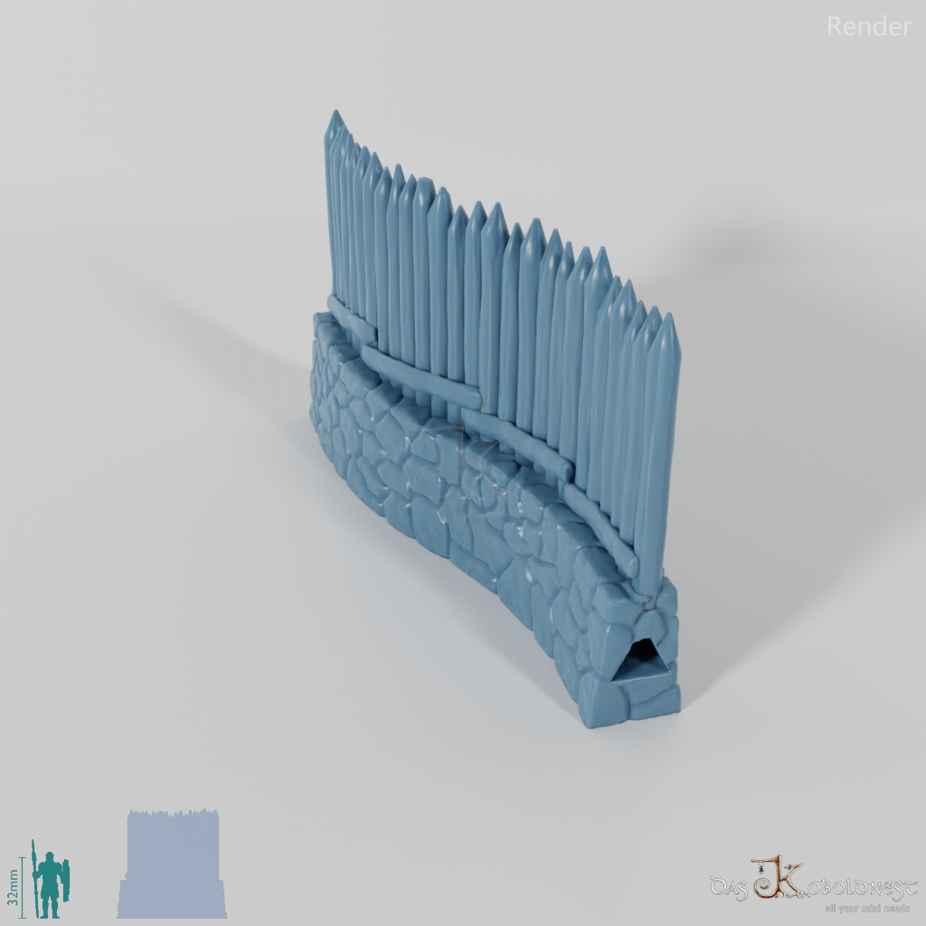 Palisade - Steinverstärkte Palisade S-Stück