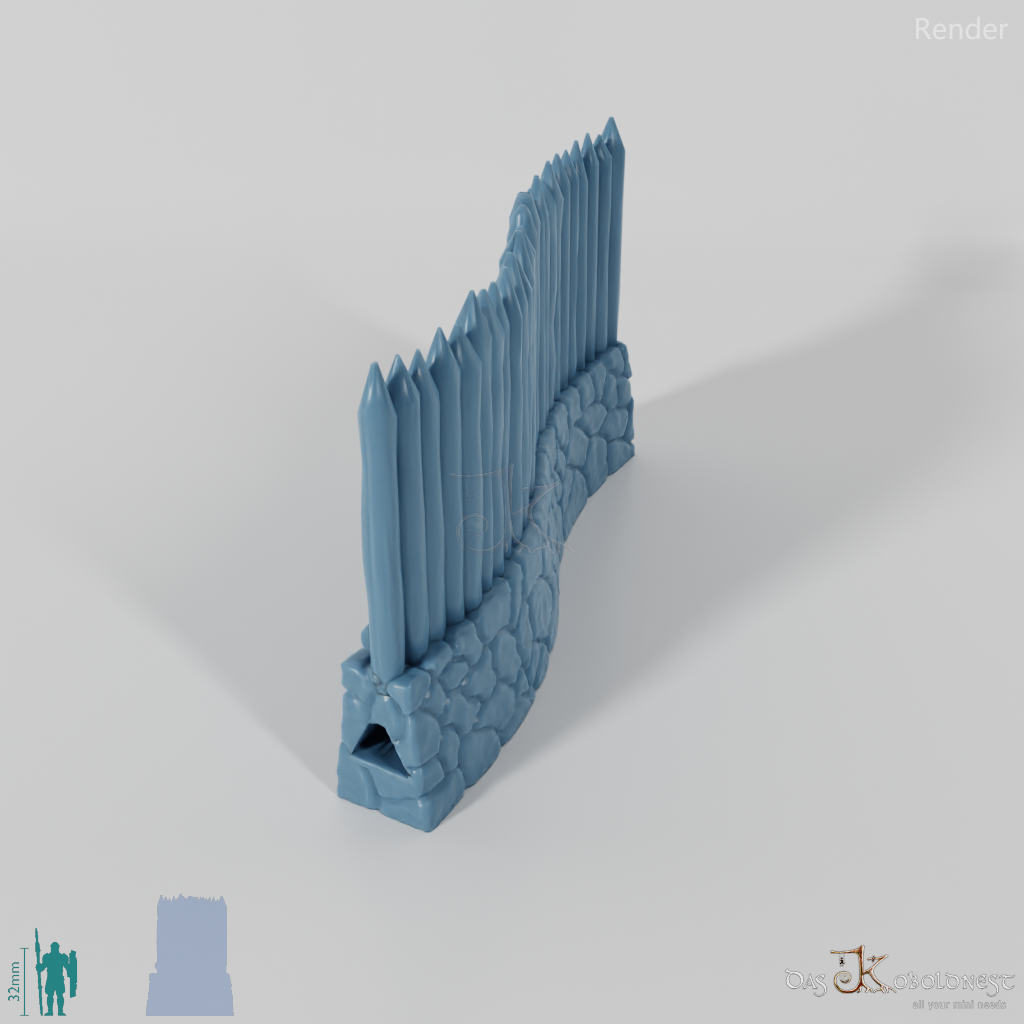 Palisade - Steinverstärkte Palisade S-Stück