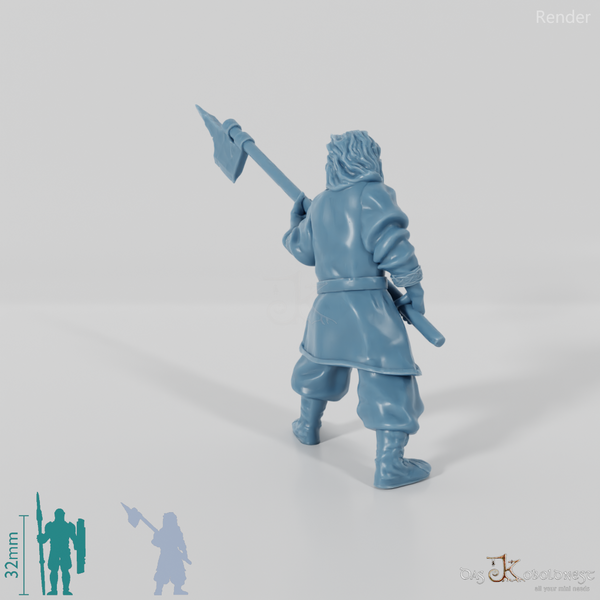 Wildling der Bergstämme mit Hellebarde